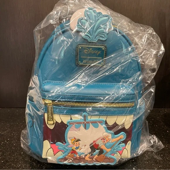 Loungefly Disney Pinocchio Whale and Raft Monstro Mini Backpack Brand New Loungefly Disney Pinocchio Whale and Raft Monstro Mini  main image 4